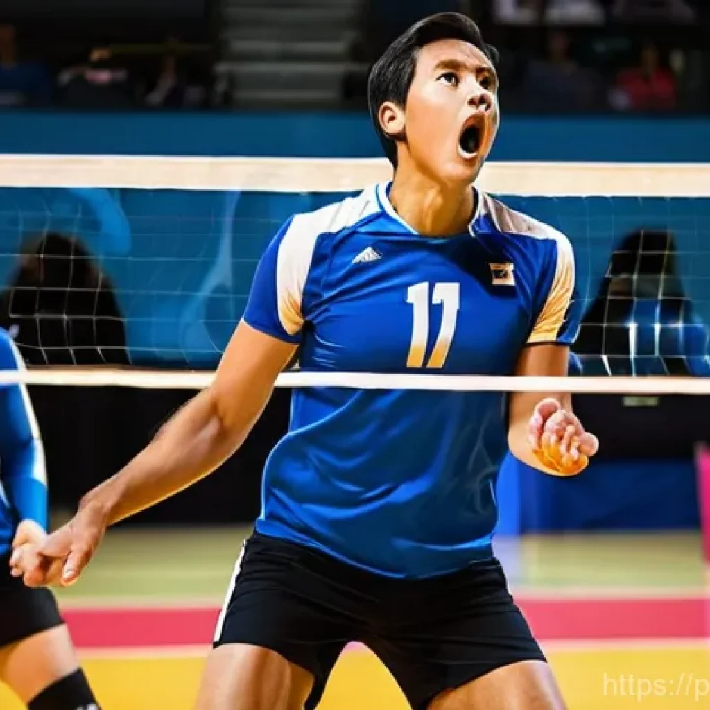 배구 경기 전략의 변화 - **Prompt 1: The Lightning-Fast Attack**
"A dynamic indoor volleyball match scene, capturing a ma...