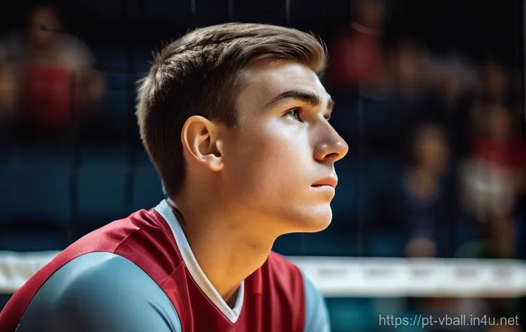 배구 경기력 향상을 위한 심리학 - **Prompt:** Two diverse volleyball players (one male, one female) engaging in a moment of supportive...