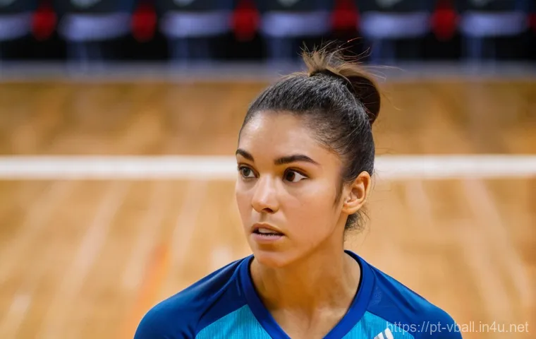 리시브 기술 향상 팁 - **Prompt 1: Intense Focus and Perfect Reception in Action**
A highly athletic female volleyball ...