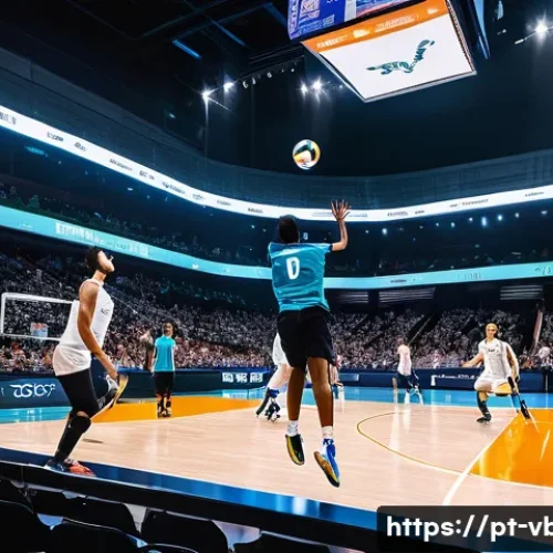 Home 20 배구 경기 후 분석 방법 - **Prompt:** A dynamic, high-angle shot of a professional volleyball match in full swing. The scene s...