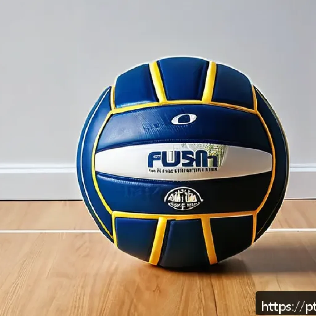 배구공 유지 보수 - A detailed, realistic image of a volleyball stored indoors in a well-ventilated sports bag, placed o...
