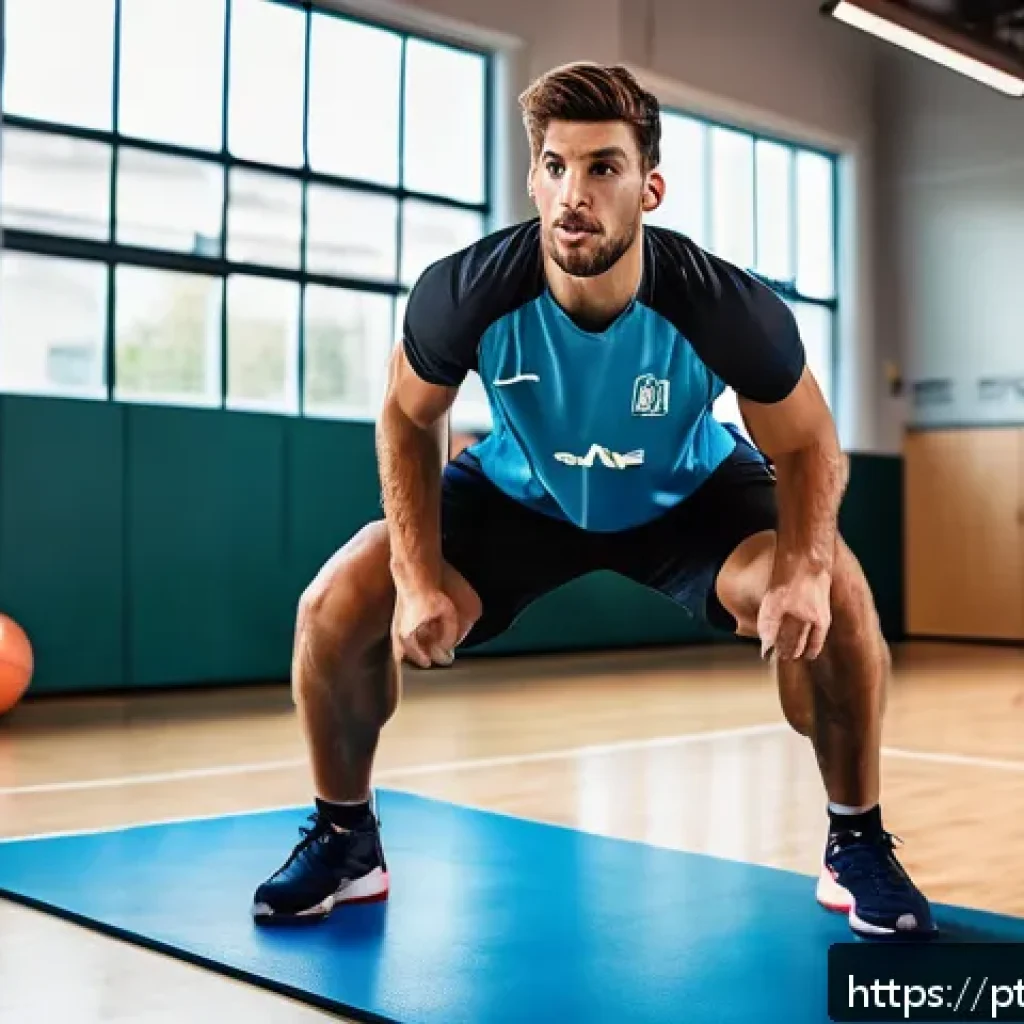배구 선수의 일상 - A professional male volleyball player performing a dynamic training session on an indoor court, wear...